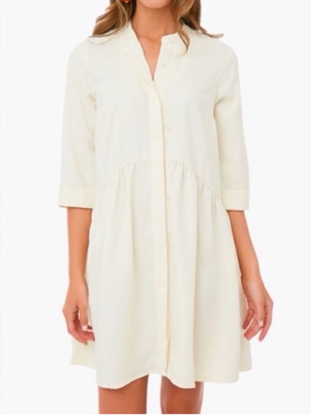 Tuckernuck Cream Button-Front Babydoll Dress